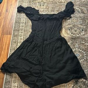 Cute black ruffled romper